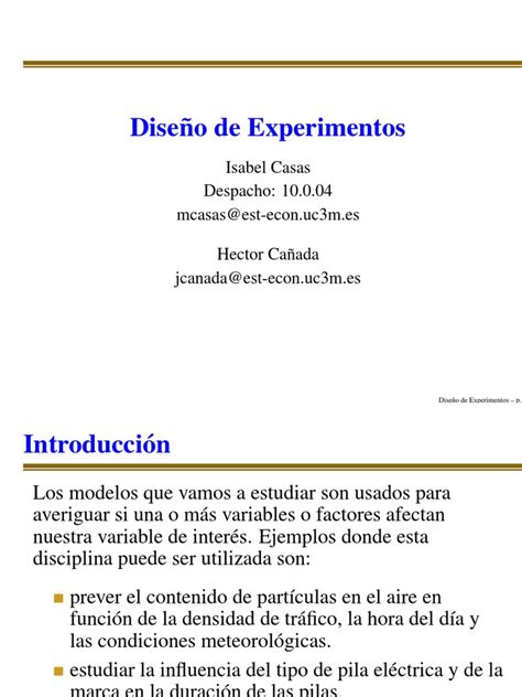 Diseño De Experimentos En Ppt Pdf Design Science