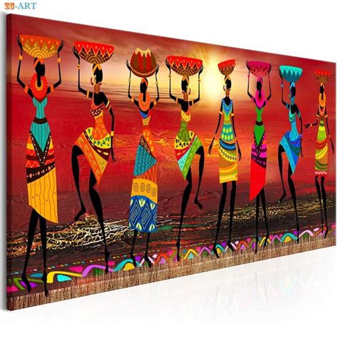 African Women Dancing Tribal Wall Art | Walling Shop