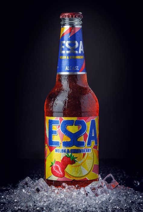 KRASNOYARSK, RUSSIA - OCTOBER 21, 2022 Misted bottle of ESSA beer on a ...