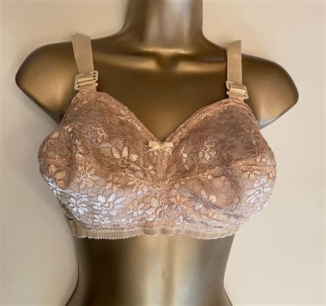 Vintage NORVELL Nursing BRA Size 32 I NUDE LACE Open Gem