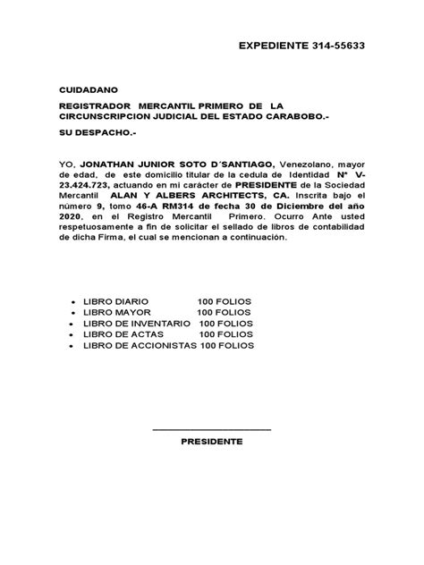 Solicitud de Sellado de Libros Contables | PDF | Gobierno y