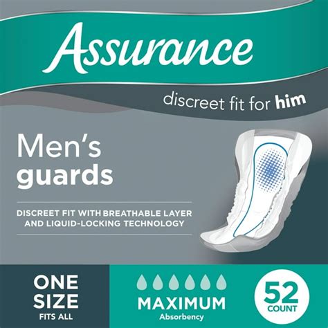 Assurance Mens Guards Maximum Absorbency 52 Count