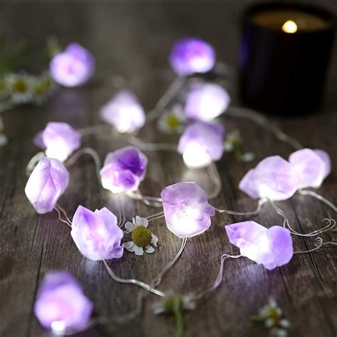 LED Fairy String Light 3M 30LED Natural Amethyst Crystal Hanging