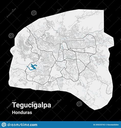 Tegucigalpa Vector Map. Detailed Map Of Tegucigalpa City Administrative ...