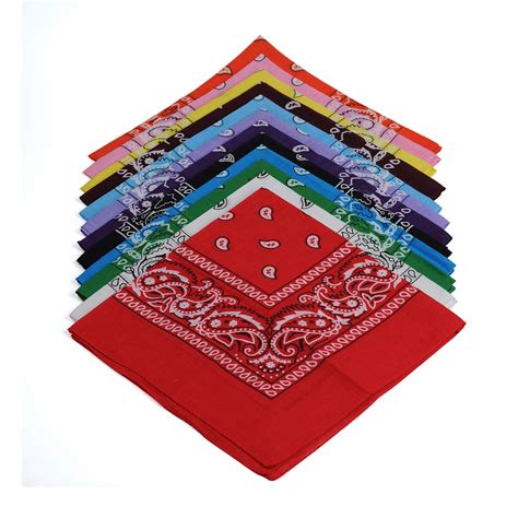 Monochef One Dozen Pcs Assorted Bandanas X Inch Cotton