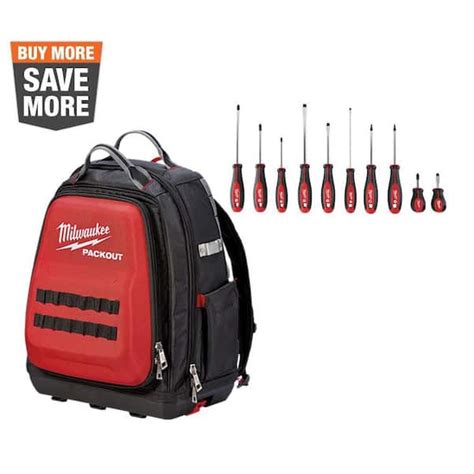 Milwaukee 15 In PACKOUT Tool Backpack With Screwdriver Set 11 Piece