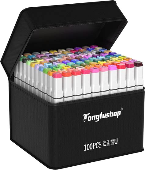 Amazon Tongfushop Alcohol Markers 100 Drawing Markers Set Fiber