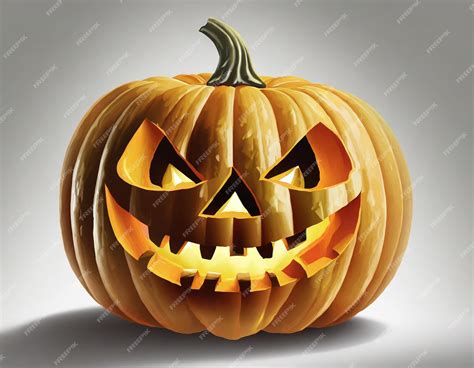 Premium Ai Image Spooky Carved Pumpkin Face With Artistic Swirls