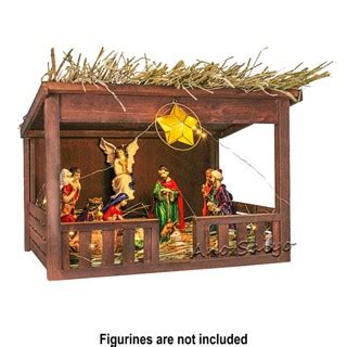 AnoSaiyo Nativity Belen House Collapsible Wooden Sabsaban Manger with ...