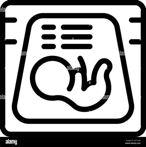 Minimalistic Black And White Ultrasound Icon Illustration For Prenatal