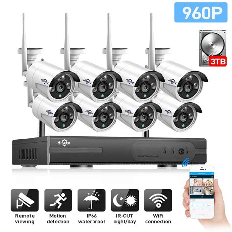 Hiseeu Wireless CCTV System 960P 8ch Powerful Wireless NVR 3TB HDD IP ...