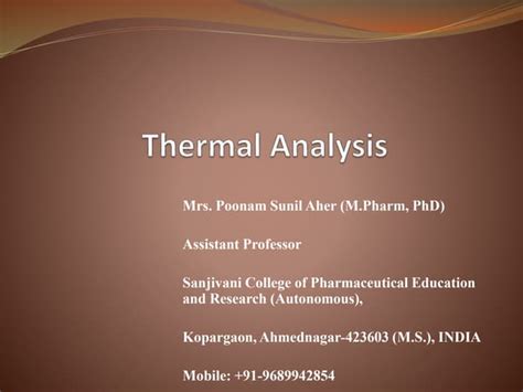 Thermal Analysis Differential Thermal Analysis And Dsc Ppt