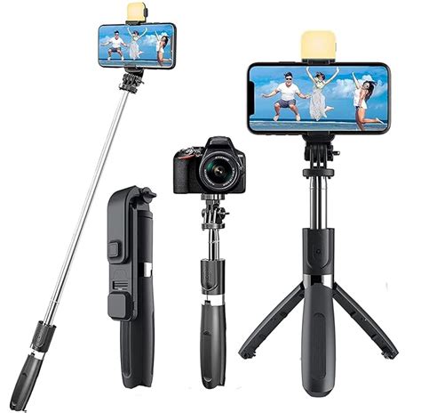 Rewy R1s Bluetooth Selfie Sticks With Remote And Selfie Light 3 In 1