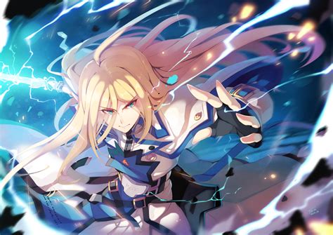 All Male Blonde Hair Blue Eyes Gloves Guilty Gear Ky Kiske Long Hair Male Signed Sword Tel O