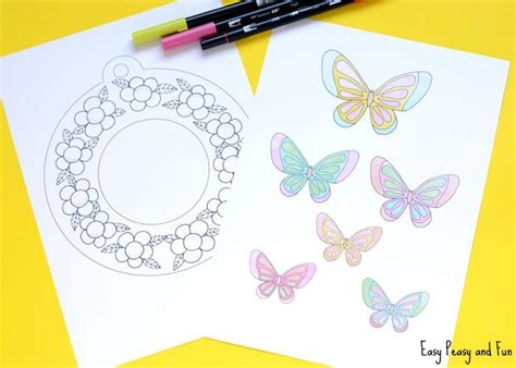 Printable Flower Wreaths - Simple Spring Craft Idea | Flower printable, Flower wreath, Spring crafts