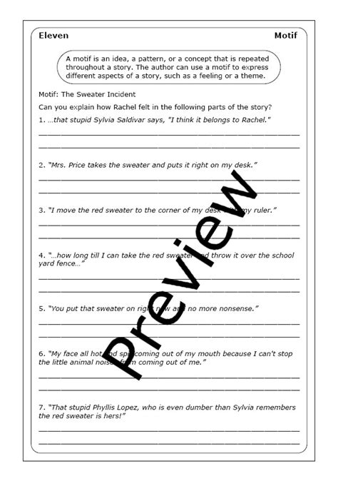 Sandra Cisneros Eleven Worksheets Made By Teachers