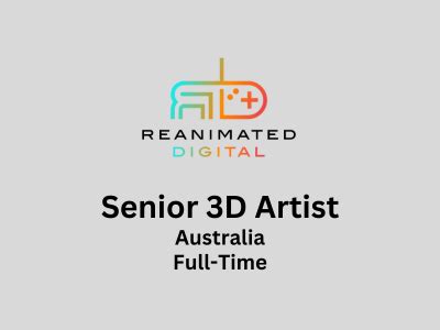 Senior 3D Artist Required At Reanimated Digital Blender Maya