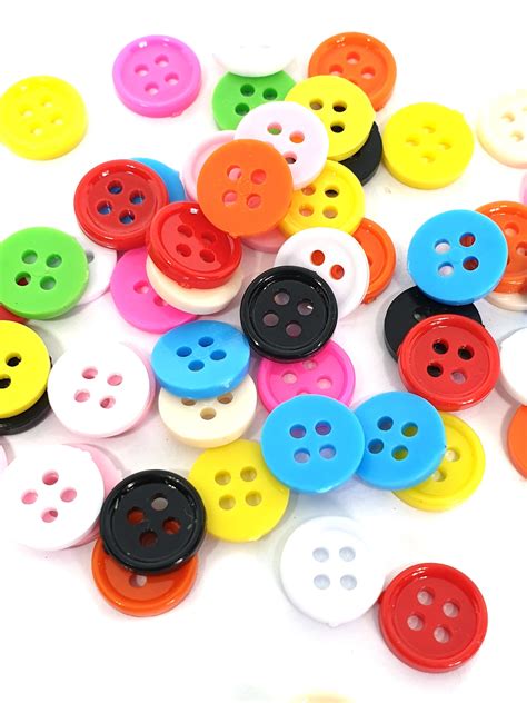 100 pcs Assorted colors small buttons 4 holes size 9 mm for | Etsy