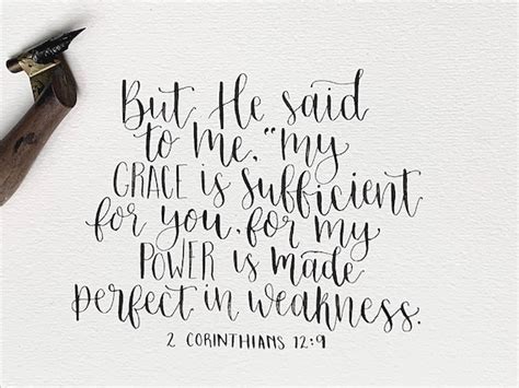 2 Corinthians 129 Handwritten Calligraphy Bible Verse Etsy