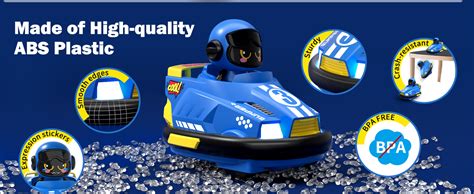 Bessome 2 Pack Cute Cartoon Remote Control Bumper Car For