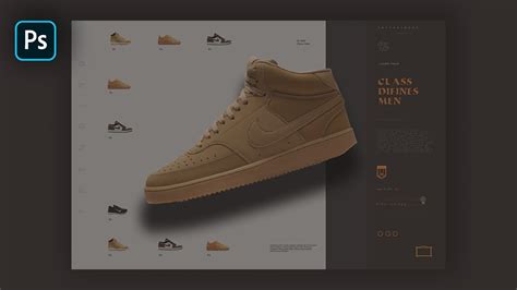 Nike Ui Design In Photoshop Uiux Youtube