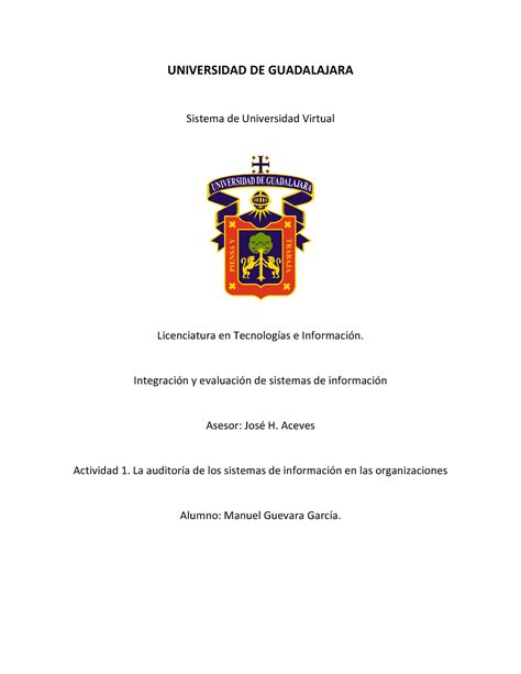 Actividad La Auditora De Los Sistemas De Informacin En Las