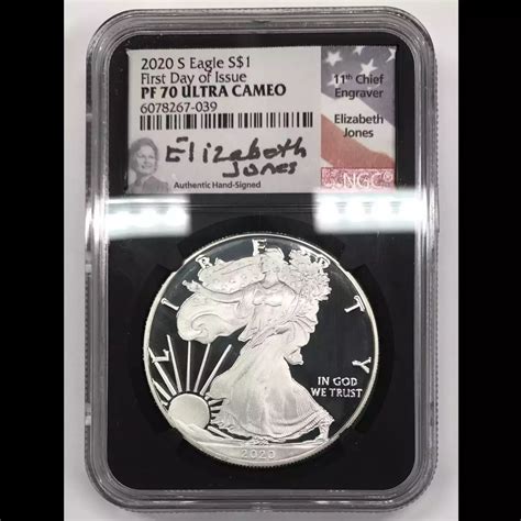 S Silver Eagle Ngc Pf Ultra Cameo Jones First Day Of Issue