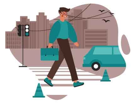 Man Going To Work Illustration