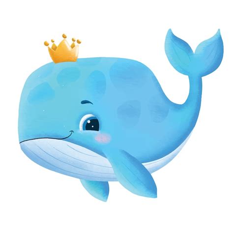 Dibujado A Mano Lindo Bebé Ballena Ilustración Vector Premium