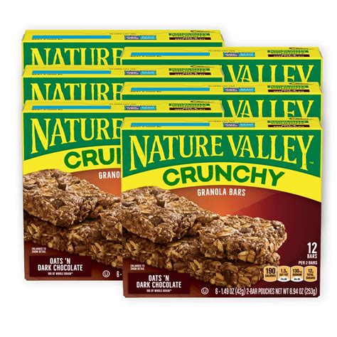 Nature Valley Granola Bars Crunchy Oats And Dark Chocolate 12 Count Pack Of 6