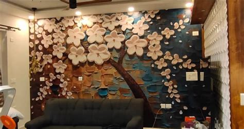 Pe Coated Multicolor 3D Tree Print PVC Wallpaper For Home Hotel And