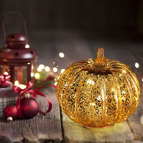 Yyeselk Rosegold Thanksgiving Decorative Artificial Pumpkins Mercury