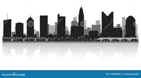 Silueta Del Horizonte De La Ciudad De Columbus Ohio Ilustraci N Del