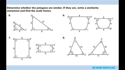 Polygon Similarity Worksheets