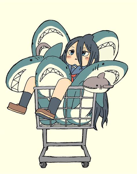 Shark Girl Sitting In Sharks Shark Girl Rawwnime