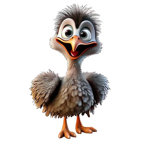 Emu bird cartoon character on Transparent Background 44787687 PNG