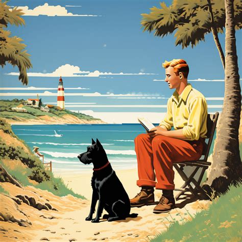 Tintin style book cover A4 size. Tintin at Manly beach with ... by Aly - Playground