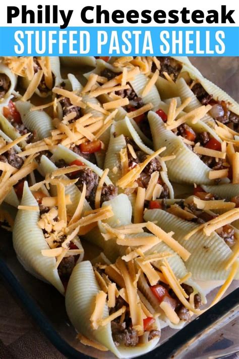 Philly Cheesesteak Stuffed Pasta Shells Recipe