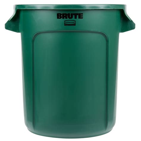 Rubbermaid Fg261000dgrn Brute 10 Gallon Green Round Trash Can