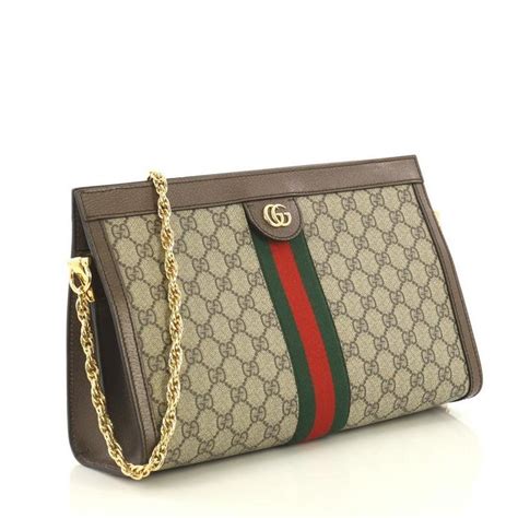 Gucci Ophidia Chain Shoulder Bag Gg Coated Canvas Medium At 1stdibs