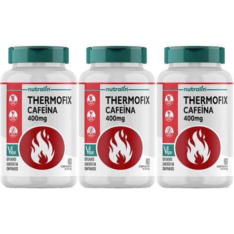 Kit 3x Thermofix Cafeína 60 Comprimidos Nutralin Otimanutri