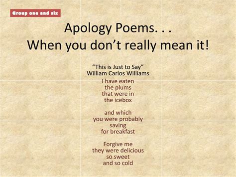 Apology Poems