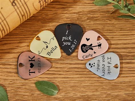 Engraved Guitar Pick Engraved Guitar Pick Guitar Metal Pick Copper ...