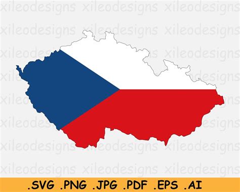 Czech Republic Flag Map SVG Czechia Cricut Cut File, Country Nation ...