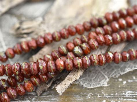 27 3x5mm Rustic Orange Picasso Fire Polished Rondelle Beads Michaels