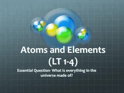 Atoms and elements