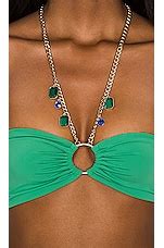 WeWoreWhat Necklace Bandeau Bikini Top In Emerald REVOLVE