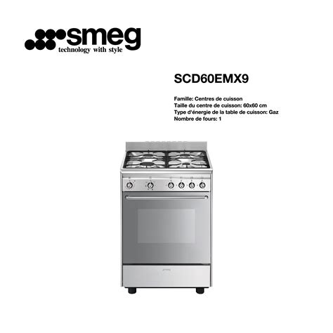 Cuisini Re Smeg Gaz Feux Avec Fours Cm X Cm Scd Emx Smeg