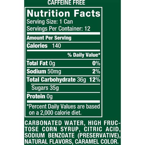 Nutrition Facts Of Canada Dry Ginger Ale