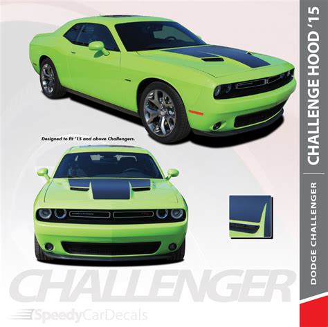 Dodge Challenger RT Hood Decal Kit CHALLENGE HOOD 2015-2019 Premium and ...